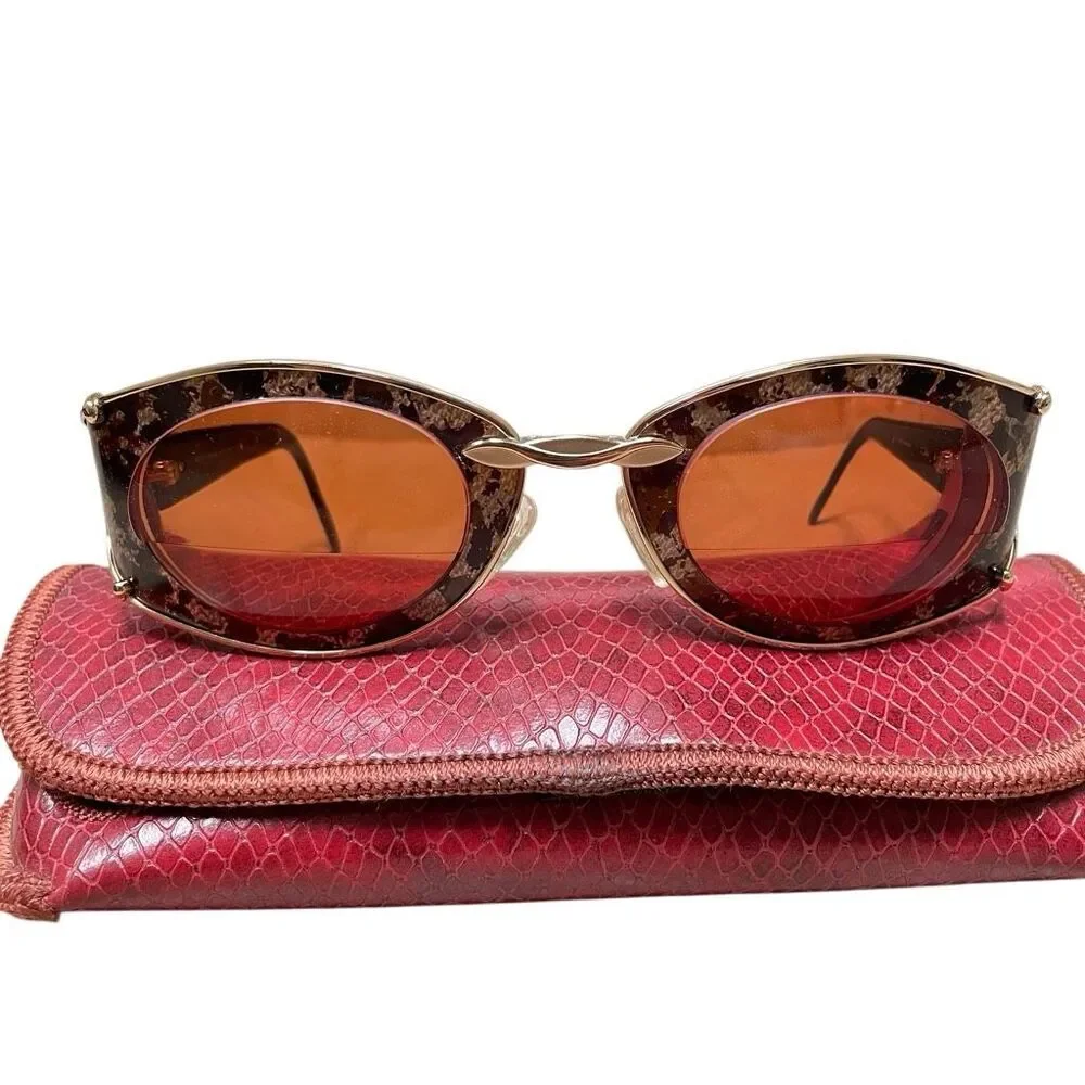 Vintage Cazal Y2K Hip-hop Gold Leopard Sunglass‎ FRAMES ONLY Germany model 911